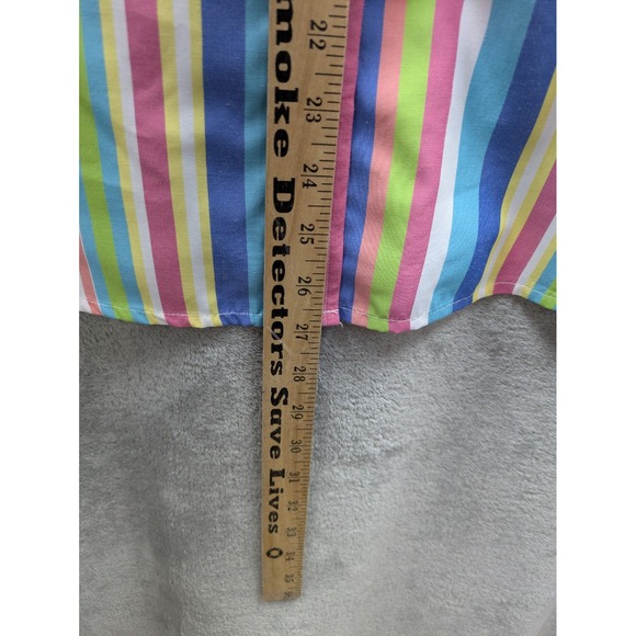Striped Button Up Shirt Women's Large Estimated Vibrant Colorful - Picture 4 of 7